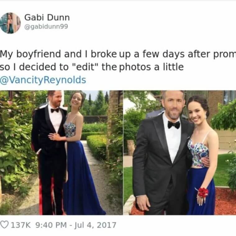 ​This Girl Who Edited Her Prom Photos After Breaking Up With Her Boyfriend
