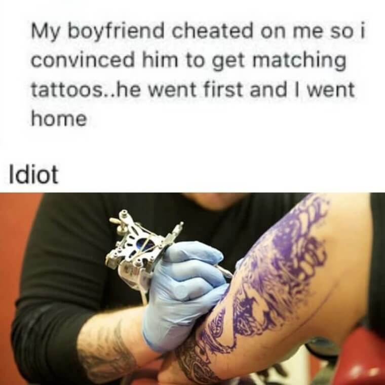 When This Guy Cheated On His Girlfriend, She Got Him A Little Surprise Tattoo