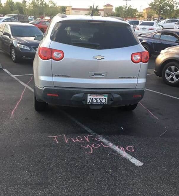 ​This Person Drew Personalized Parking Lines For This Terrible Driver