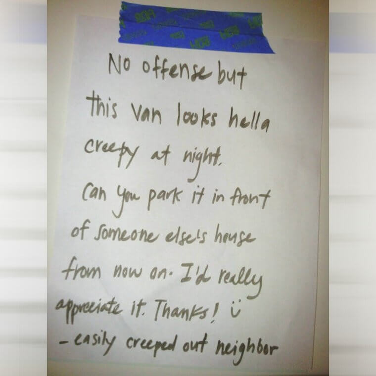 A Polite Note To The Owner Of The Creepy Van