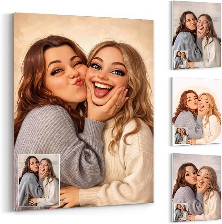 Besties Cartoon Portrait - Perfect Gift for Loved Ones 