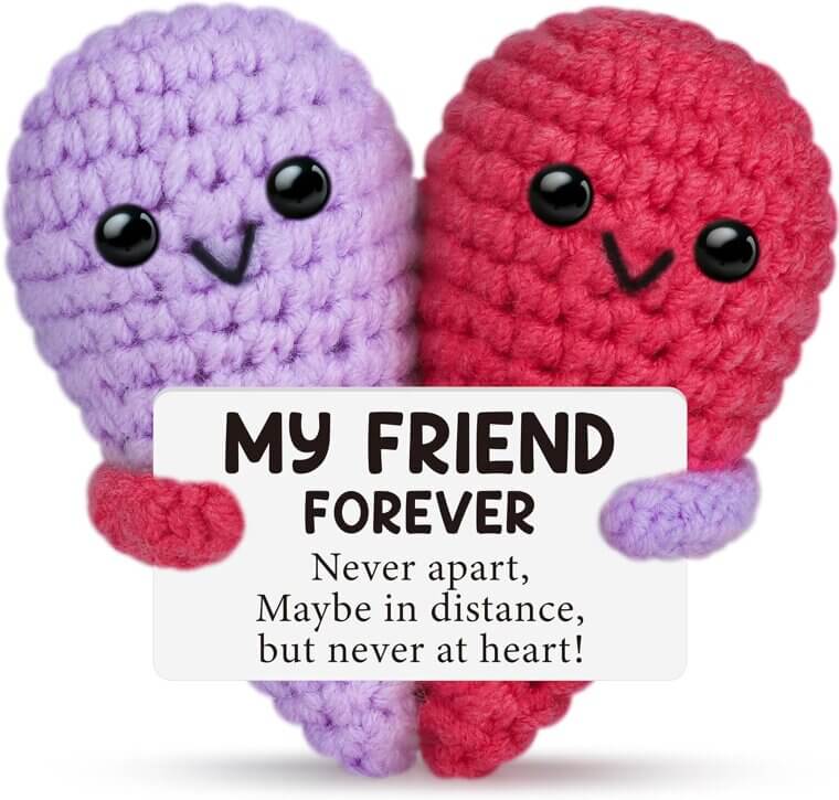 Crochet Heart Gift for Friends & Coworkers - Cute & Meaningful Decor 