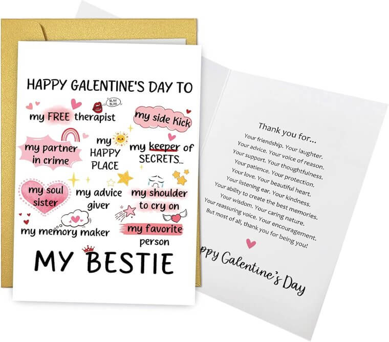 Galentine's Day Bestie Card - Celebrate Friendship Fun! 