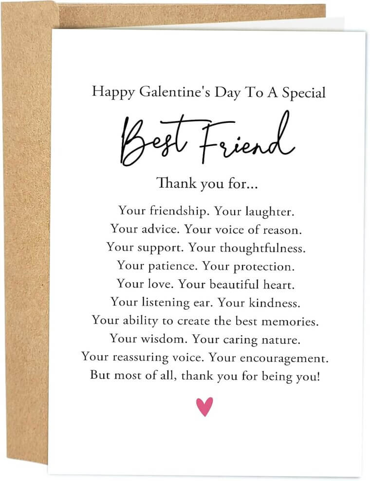 Galentine's Day Card - Celebrate Your Bestie with Heartfelt Poem 