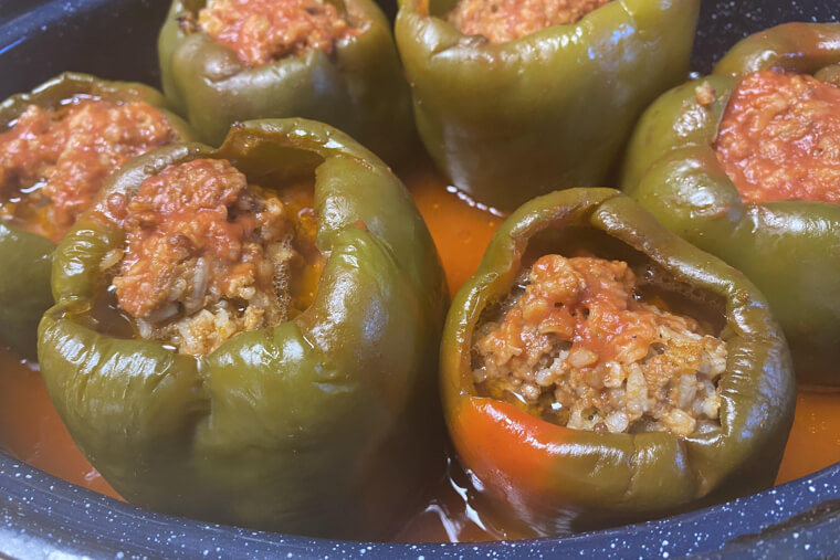 Stuffed Green Peppers With Rice