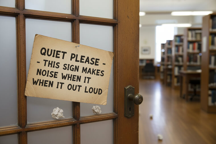 Library Signs That Shushed Themselves