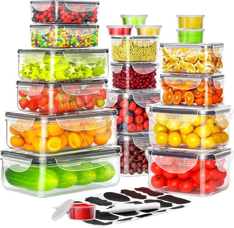 Food Storage Containers - Stackable, Leakproof, Microwave Safe - Now 25% Off!