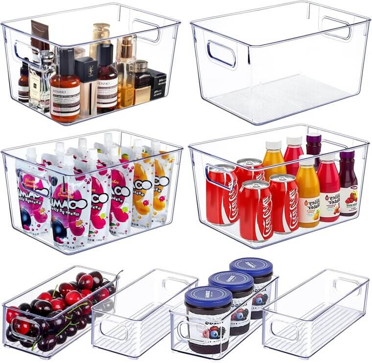 Clear Storage Bins Set - Organize Your Pantry Effortlessly - Now 20% Off!
