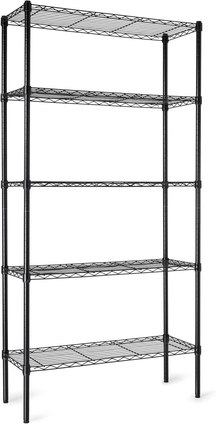 5-Shelf Steel Wire Rack - Perfect for Your Kitchen or Garage 