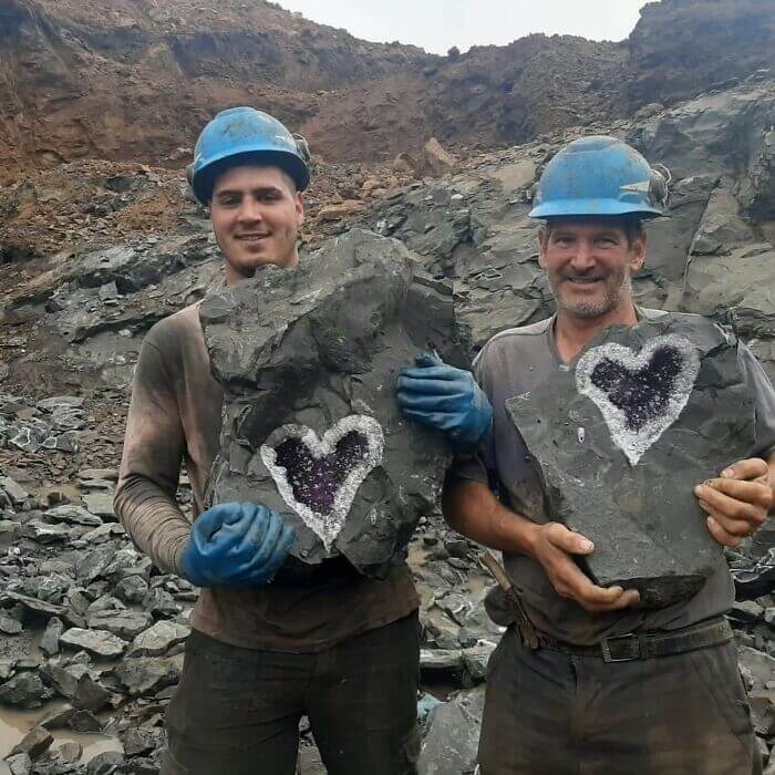 Heart-Shaped Amethyst Geodes Found In Nature