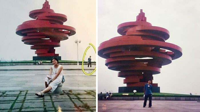In The Background Of Each Other's Photos Years Before They Met