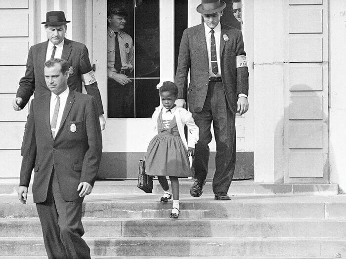 US Marshalls Escorting Ruby Bridges To School In 1960