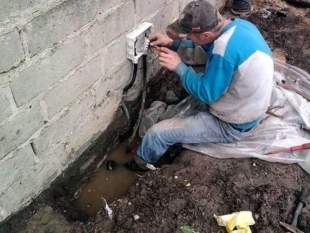 At Least He Has His Rubber Boots On