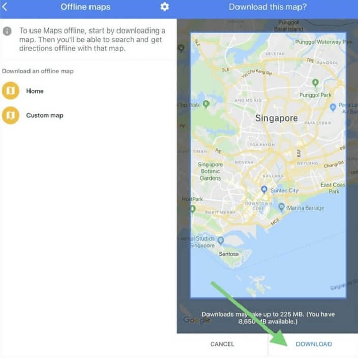 Obtenha mapas off-line para zonas sem Wi-Fi