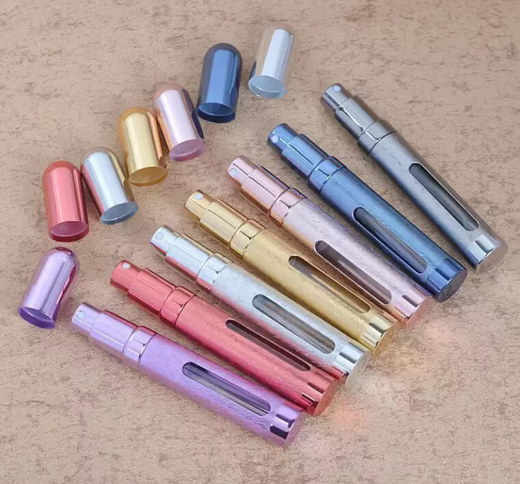 Transporte perfumes com mini frascos portáteis