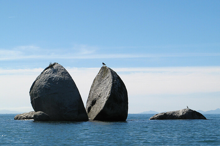 Split Apple Rock In New Zealand