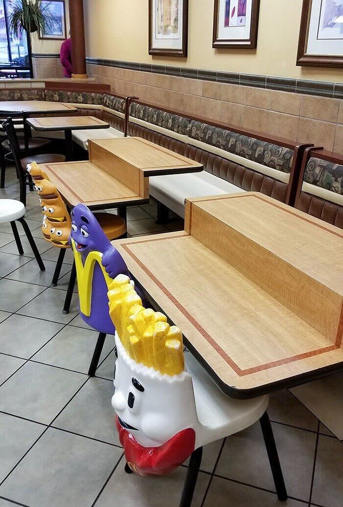 This Mcdonald's Restaurant Offers a Table Drop-Down for Children