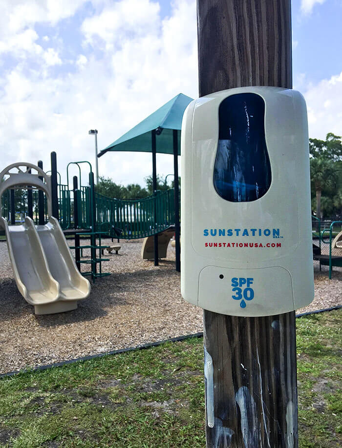 A Playground With a Free Sunscreen Dispenser