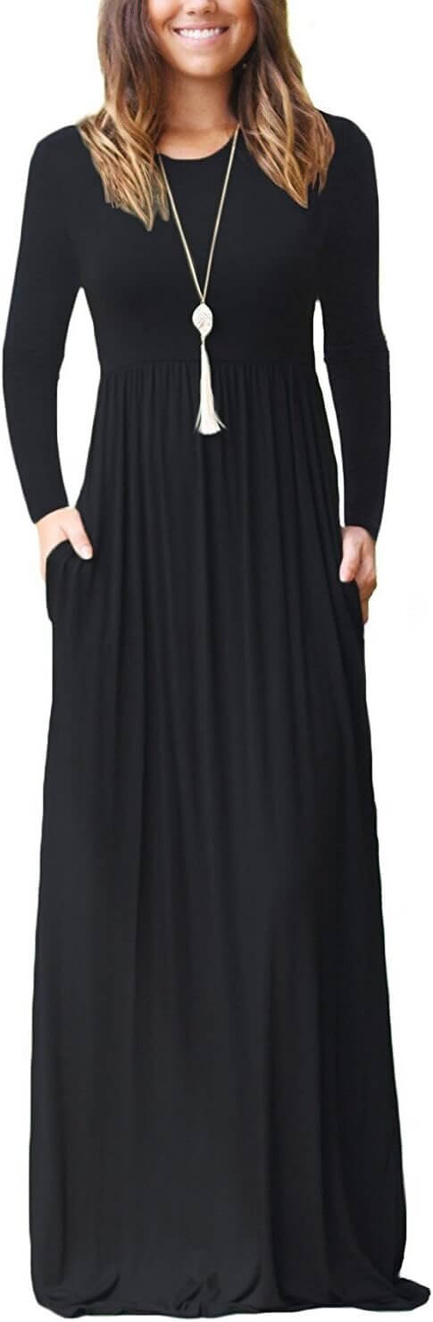 GRECERELLE Maxi Dress - Stylish Comfort with Pockets 