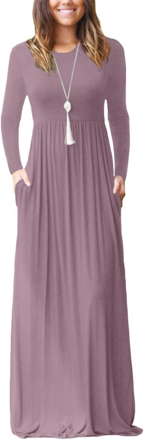 EUOVMY Maxi Dress - Stylish Comfort with Pockets 