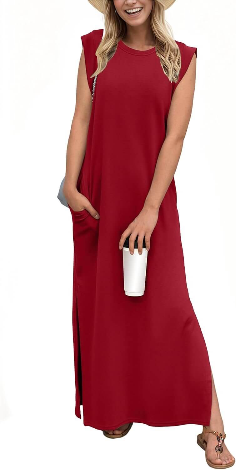 GRECERELLE Maxi Dress - Year-Round Comfort & Style with Pockets 