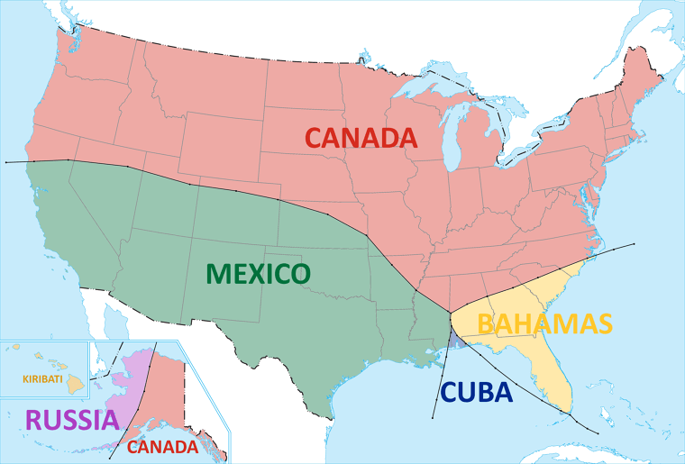 The Nearest Country To Everywhere In The US