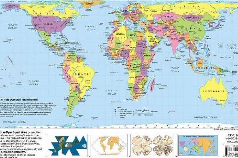 A World Map To Scale