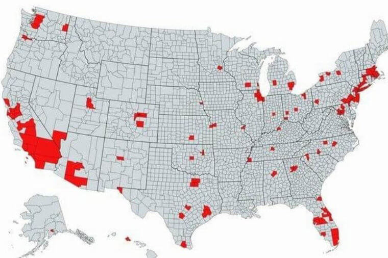 The Actual Population Dispersion Of The United States