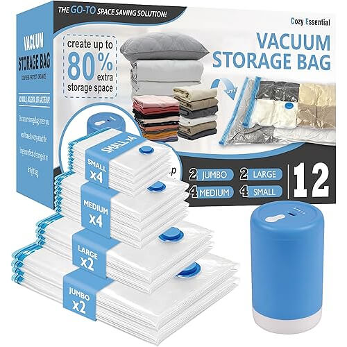 Powerful Vacuum Storage Bags with Electric Pump that Maximize Luggage Space.