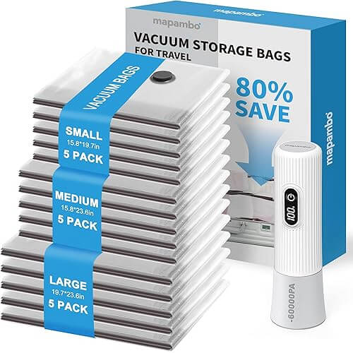 Innovative Travel Vacuum Storage Bags that Save Up to 80% Space. Now 30% Off!
