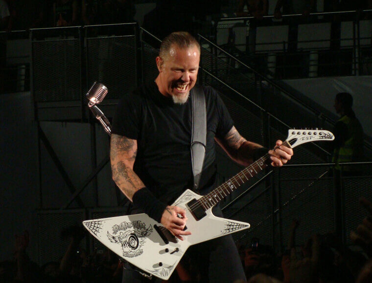 James Hetfield Operating Machines At A Sticker Factory