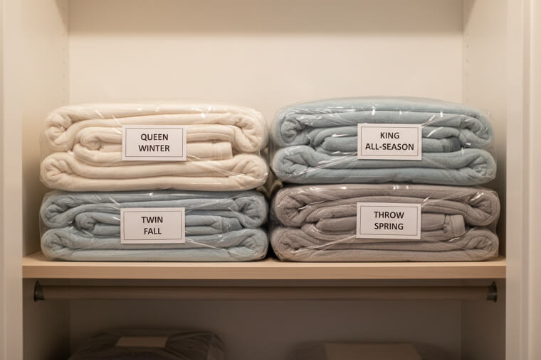 Store Extra Blankets in Vacuum Bags for Guests