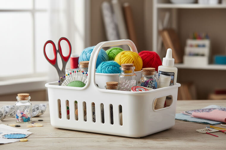 Use a Shower Caddy for Craft and Sewing Supplies