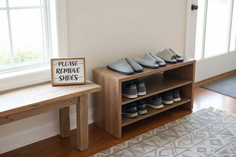 Take Shoes Off at the Door to Cut Indoor Dirt