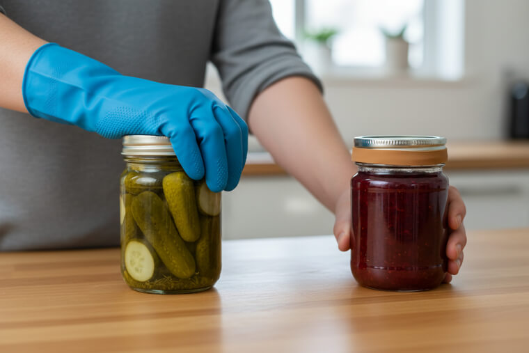 Rubber Gloves or a Rubber Band Make Tight Jars Easy