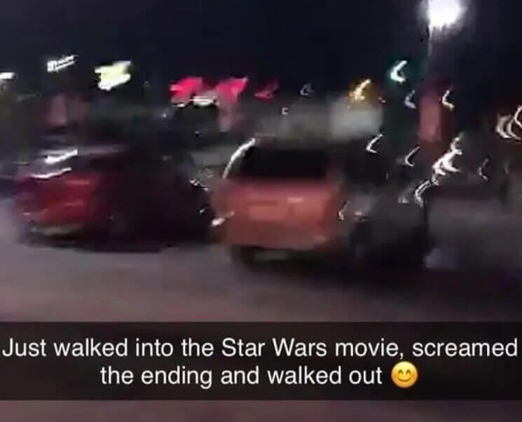 This Person Walked Into the Star Wars Movie, Screamed the Ending, and Left