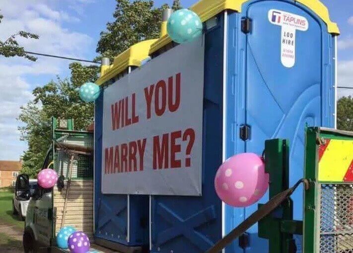Nothing Says Romance Like a Porta Potty Proposal