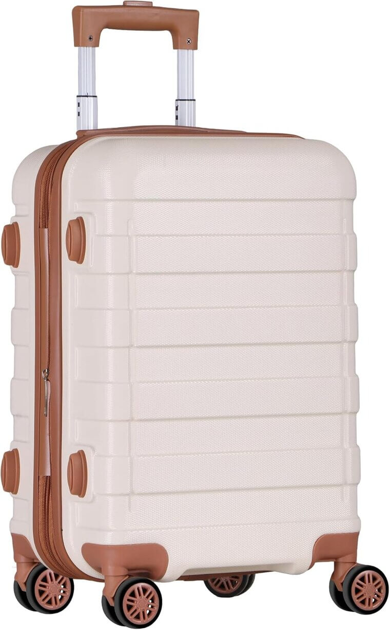 SUPER DEAL Carry On - Lightweight, Expandable Spinner Suitcase 