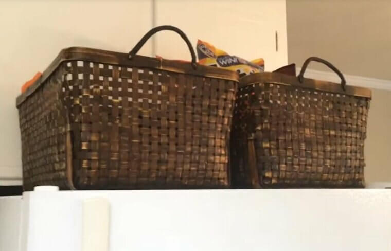 Baskets on Top of the Fridge