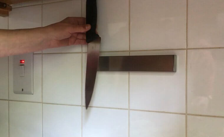 Magnetic Knife Strips Overloaded With Tools
