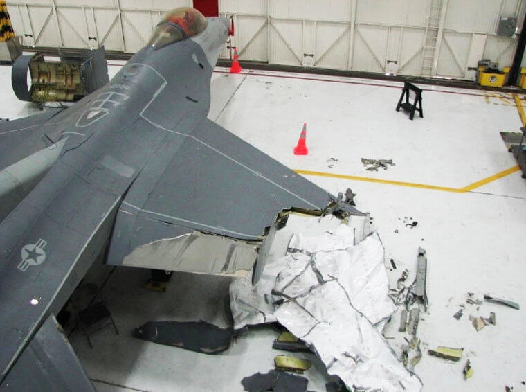 This F-16 Got Its Wing Shot off and Still Flew Back to Base