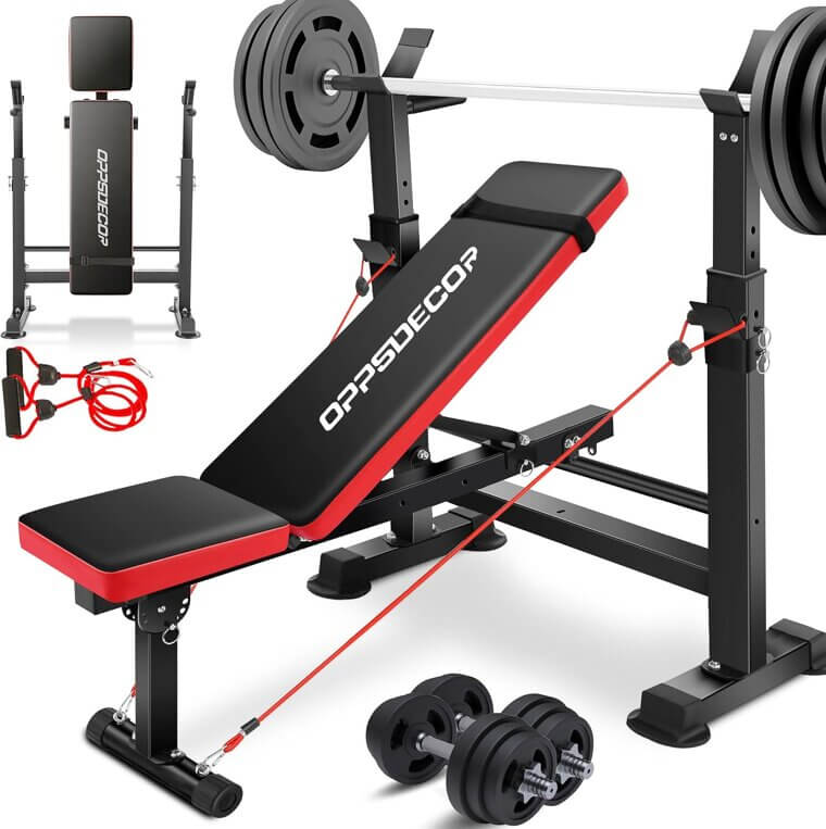 OPPSDECOR Weight Bench Set - Versatile Home Gym Essential - Now 36% Off!