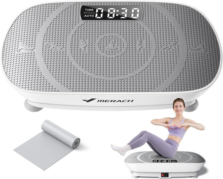 MERACH Vibration Plate for Whole Body Workouts - Bluetooth & Silicone Pedal - Enjoy 20% Off!