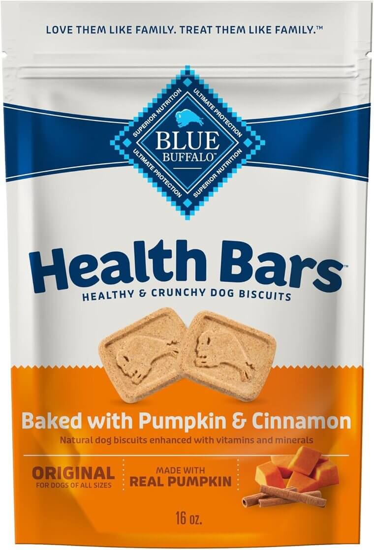 Blue Buffalo Dog Biscuits - Tasty Health Bars with Pumpkin & Cinnamon 