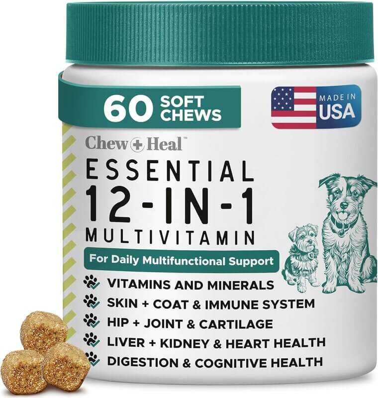Dog Multivitamin Chews - 12-in-1 Health Boost for All Ages 