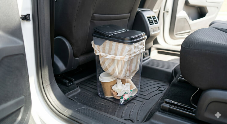 Cereal Dispenser As A Spill-Proof Trash Can