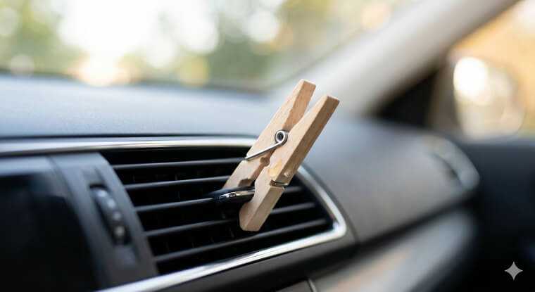 Clothespins On Air Vents For Budget Essential Oil Aromatherapy