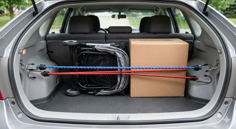 Elastic Bungee Cords For Securing Loose Trunk Items