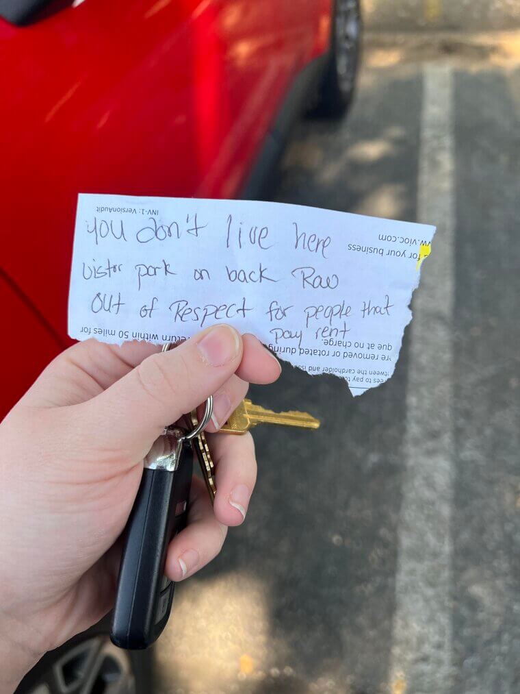 A Stern Parking Reminder