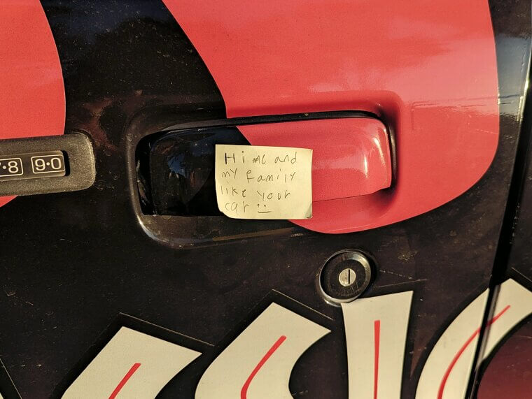 A Sweet Note on My Car
